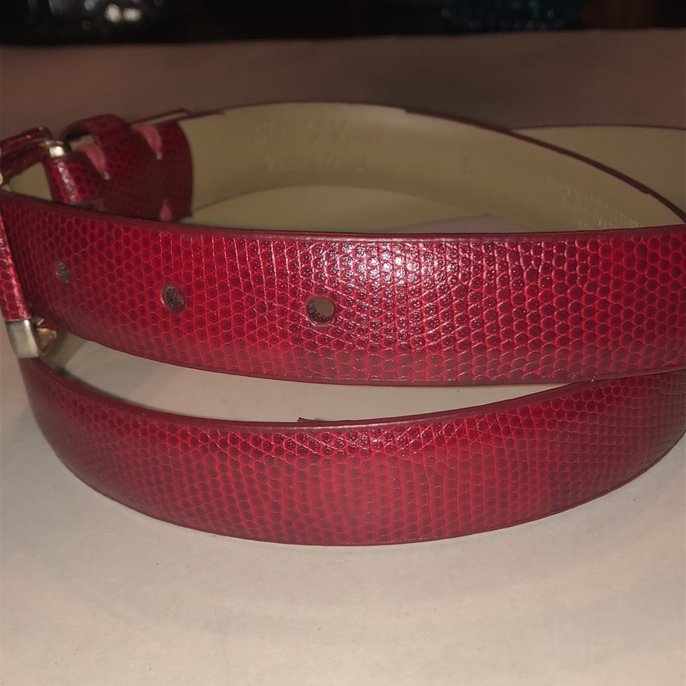 Simply Vera Vera Wang Red Faux Leather Dress Belt - Picture 3 of 8